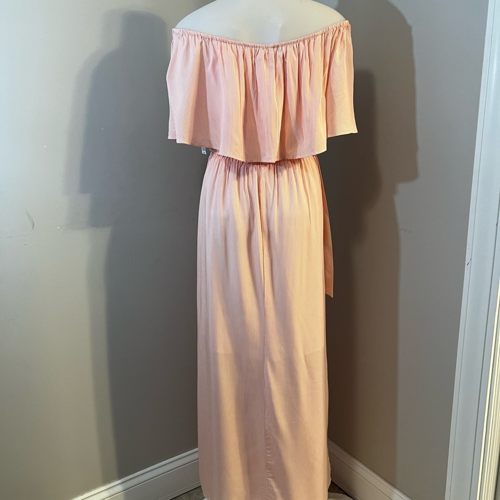 Sears Orange Ruffled Ruched Off-Shoulder Maxi Dress - Picture 9 of 14
